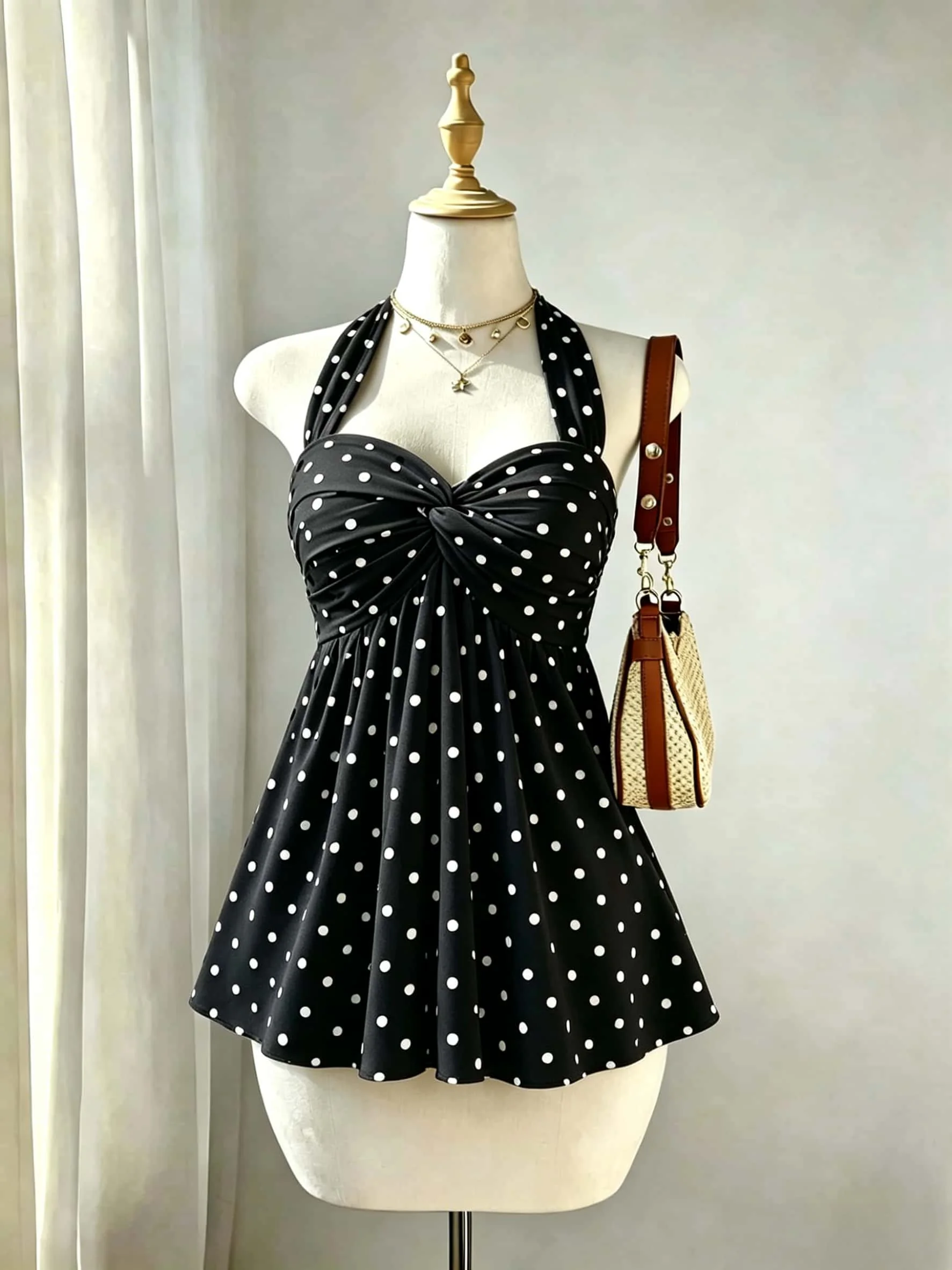 Women Halter Twist Front Sweetheart Neck Flared Peplum Camisole 2026 Summer Y2K Solid White Sleeveless Flowy Beach Vacation Tank