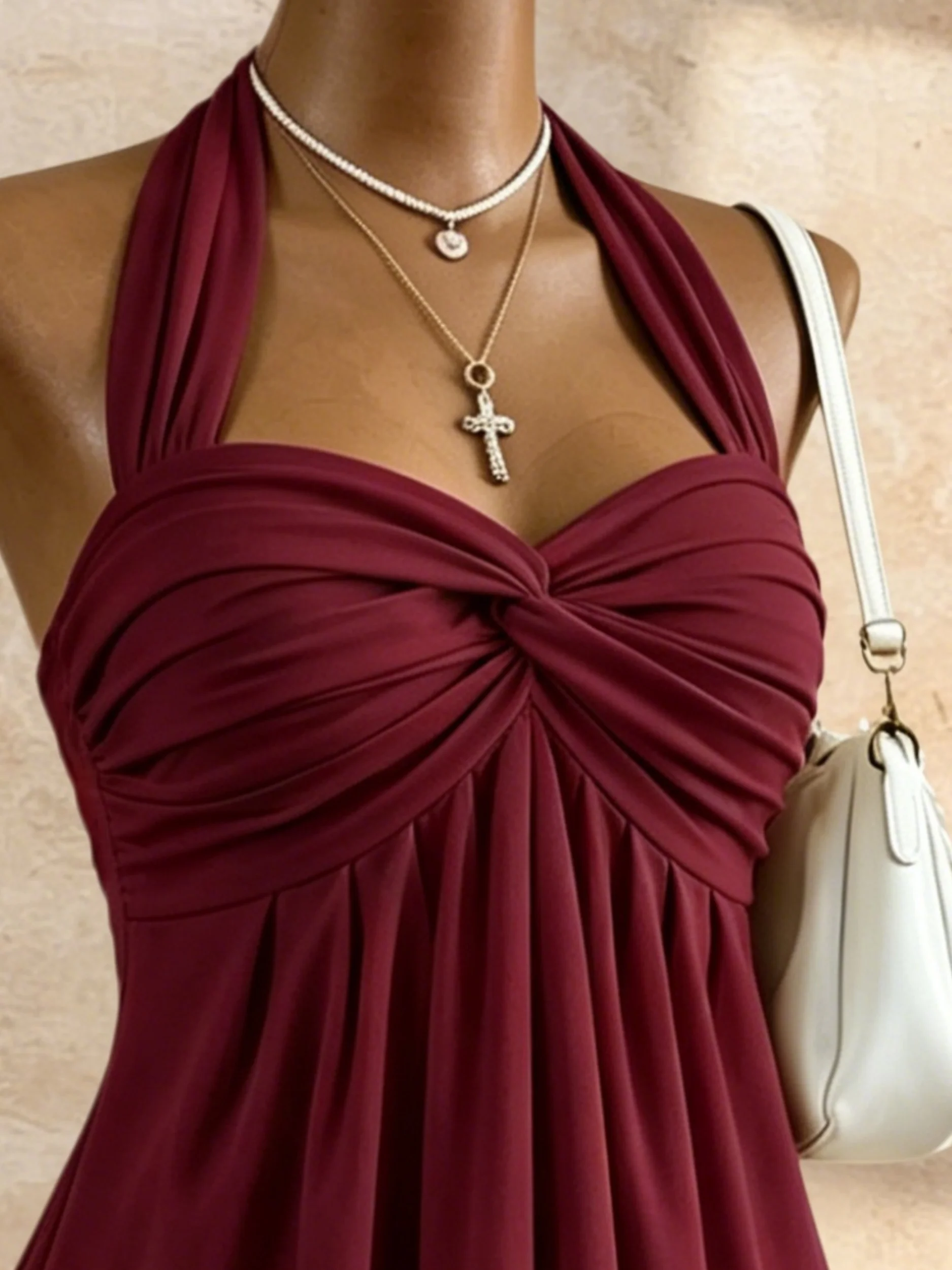 Women Halter Twist Front Sweetheart Neck Flared Peplum Camisole 2026 Summer Y2K Solid White Sleeveless Flowy Beach Vacation Tank