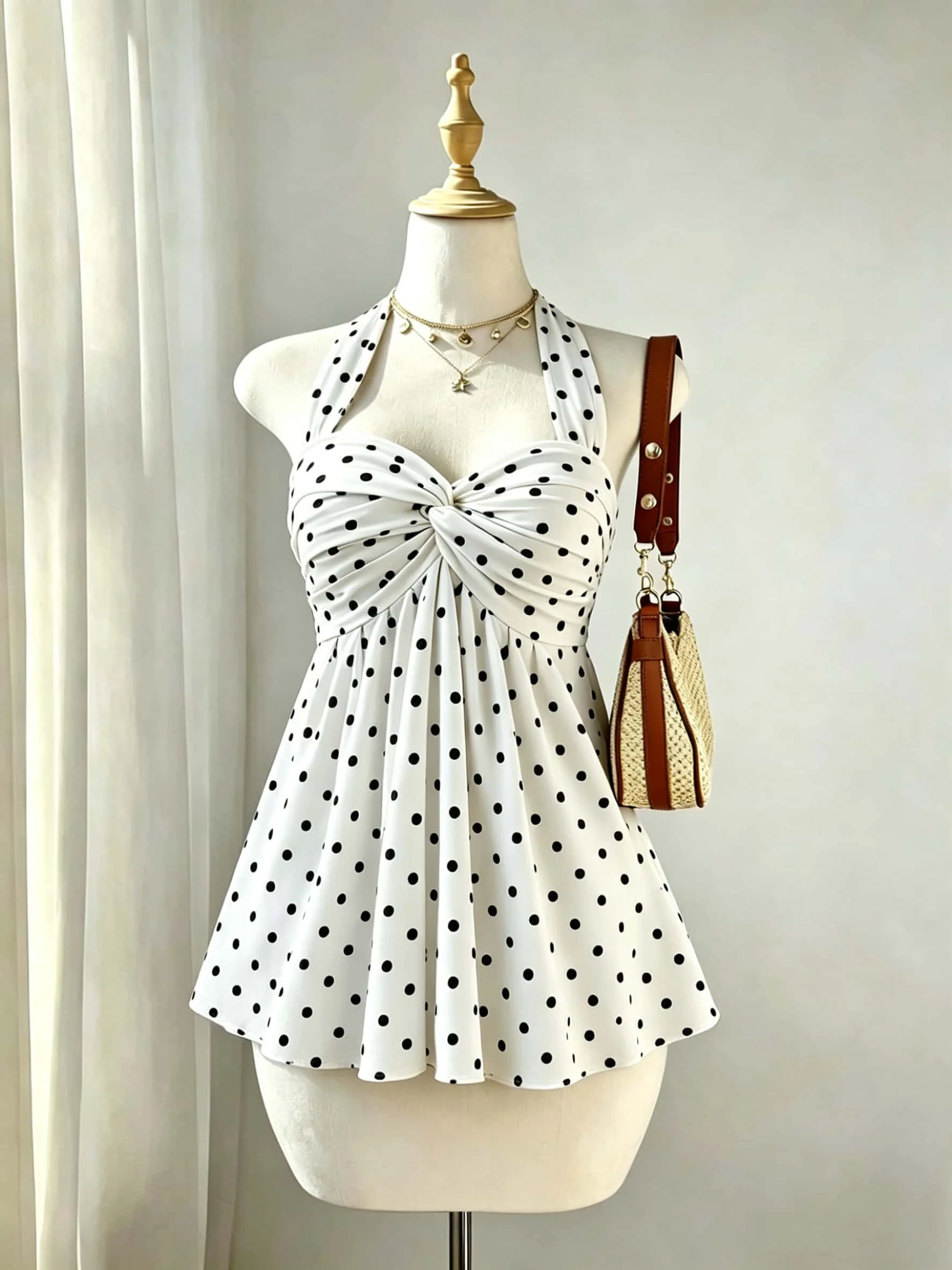 Women Halter Twist Front Sweetheart Neck Flared Peplum Camisole 2026 Summer Y2K Solid White Sleeveless Flowy Beach Vacation Tank