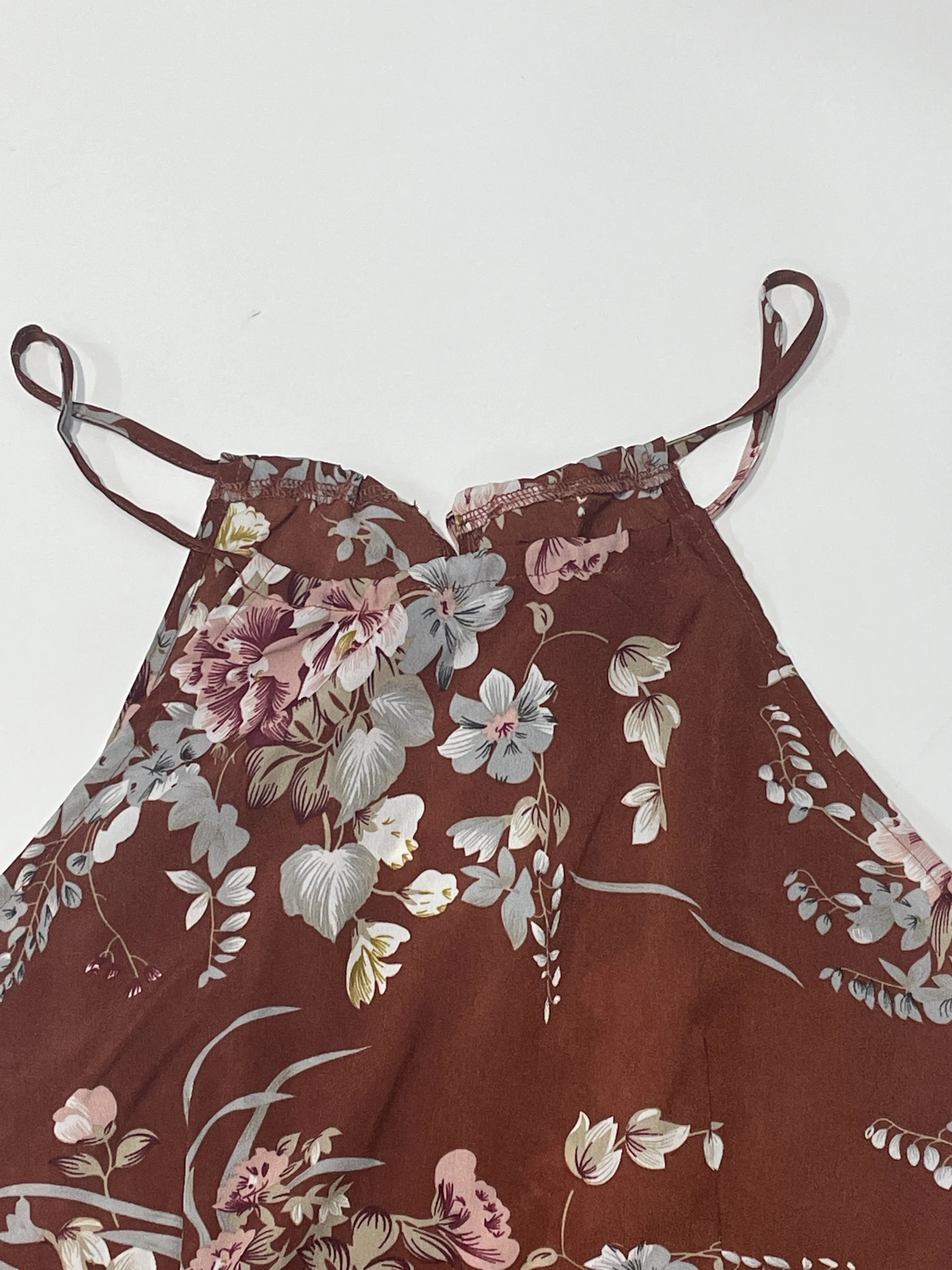 Women's Floral Print High Slit Thigh Halter Dress - Summer Sleeveless Sexy Bodycon Beach Party Clubwear