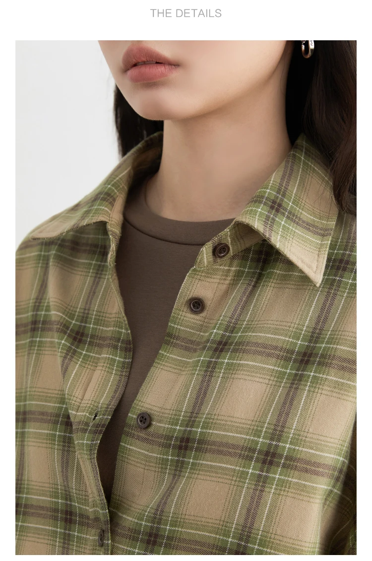 CHIC VEN Women Shirts Loose Casual New Sanding Plaid Shirt Long Sleeve Medium Long Length Blouses Female Tops Spring Autumn 2025