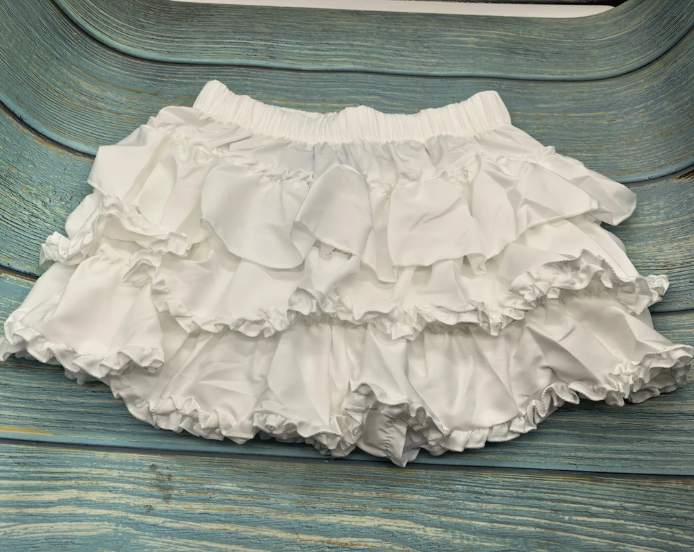 Women Mini Skirts Tiered Ruffles Lolita Built-in Shorts Kawaii Sukapan Skort Gothic Punk Coquette Y2K E-girl Black Lace Gown
