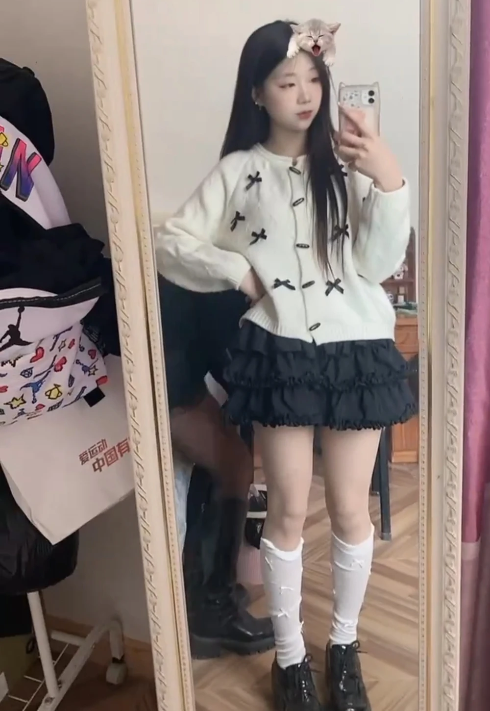 Women Mini Skirts Tiered Ruffles Lolita Built-in Shorts Kawaii Sukapan Skort Gothic Punk Coquette Y2K E-girl Black Lace Gown
