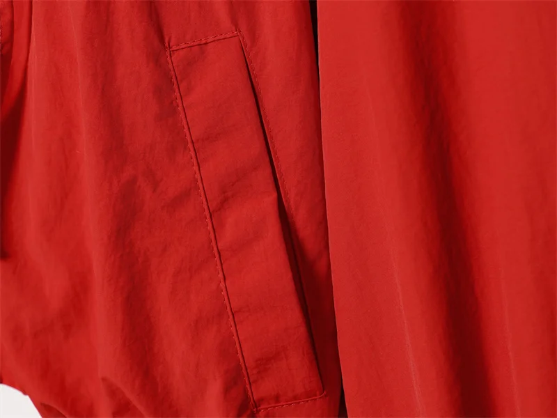 Women's Jacket 2026 Autumn New Red Long-Sleeve Drawstring Decorative Festive Hoodie Zipper Cardigan Casual Fashion Versatile