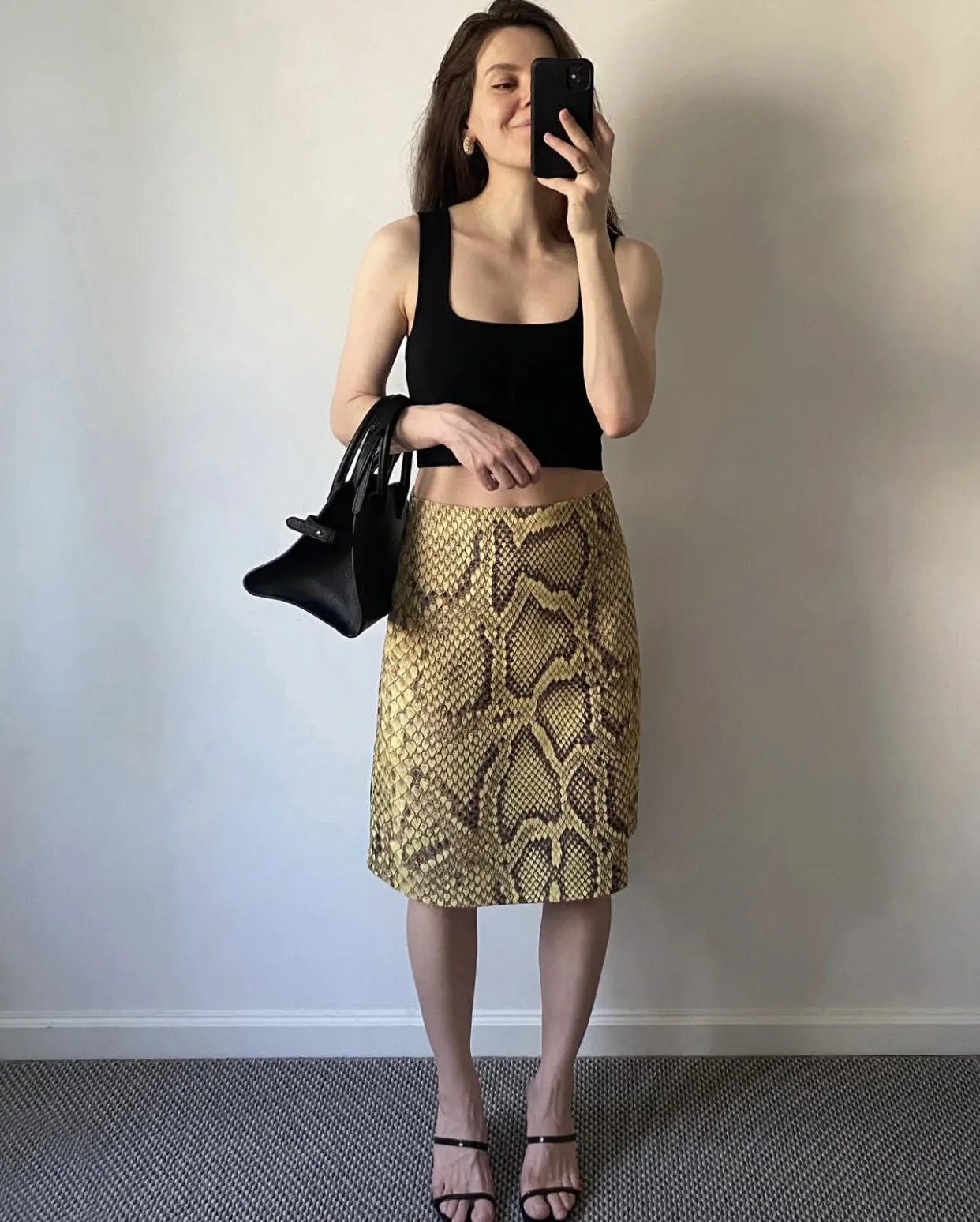 TARUXY Fashion Snake Pattern Straight Skirt For Women High Waist Slim Long Skirt Ins Hot Streetwear Female Skirt Summer New 2025