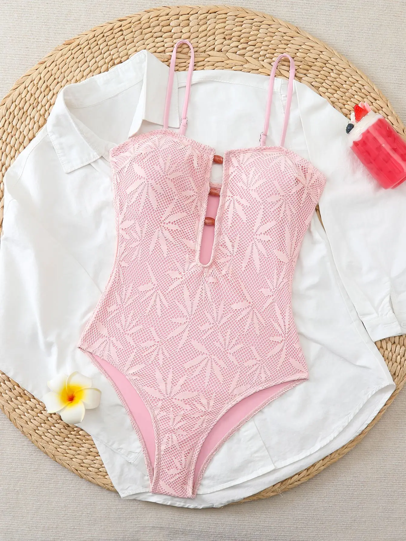 2026 Summer Boho One Piece Swimsuit Women Strappy Backless Monokini Vacation Swimsuit Special Fabric