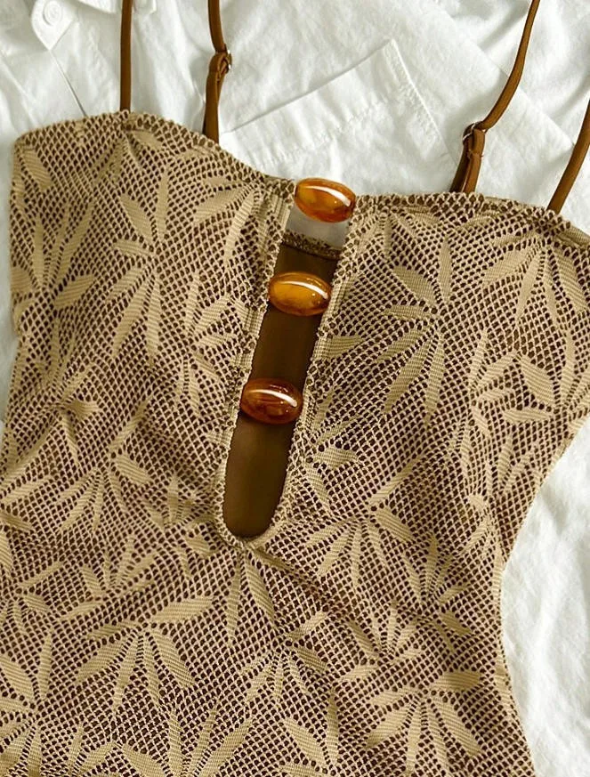 2026 Summer Boho One Piece Swimsuit Women Strappy Backless Monokini Vacation Swimsuit Special Fabric