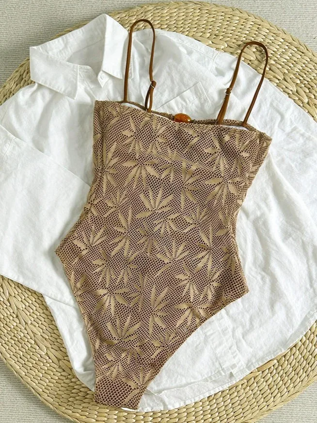 2026 Summer Boho One Piece Swimsuit Women Strappy Backless Monokini Vacation Swimsuit Special Fabric