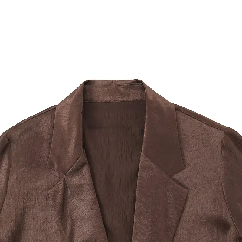 NLZGMSJ 2026 Spring Women Sets Wide Leg Pants Wrinkle Effect Oversize Office Jacket Coat Loose Blazer Suits OL Outfits