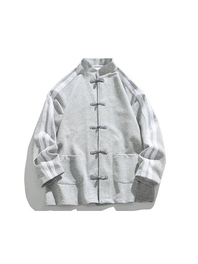 Women Oversized Sweatshirt Jacket Black Stand Collar Hoodie Coat Striped Sleeve Casual Streetwear Y2K Fashion Autumn Winter
