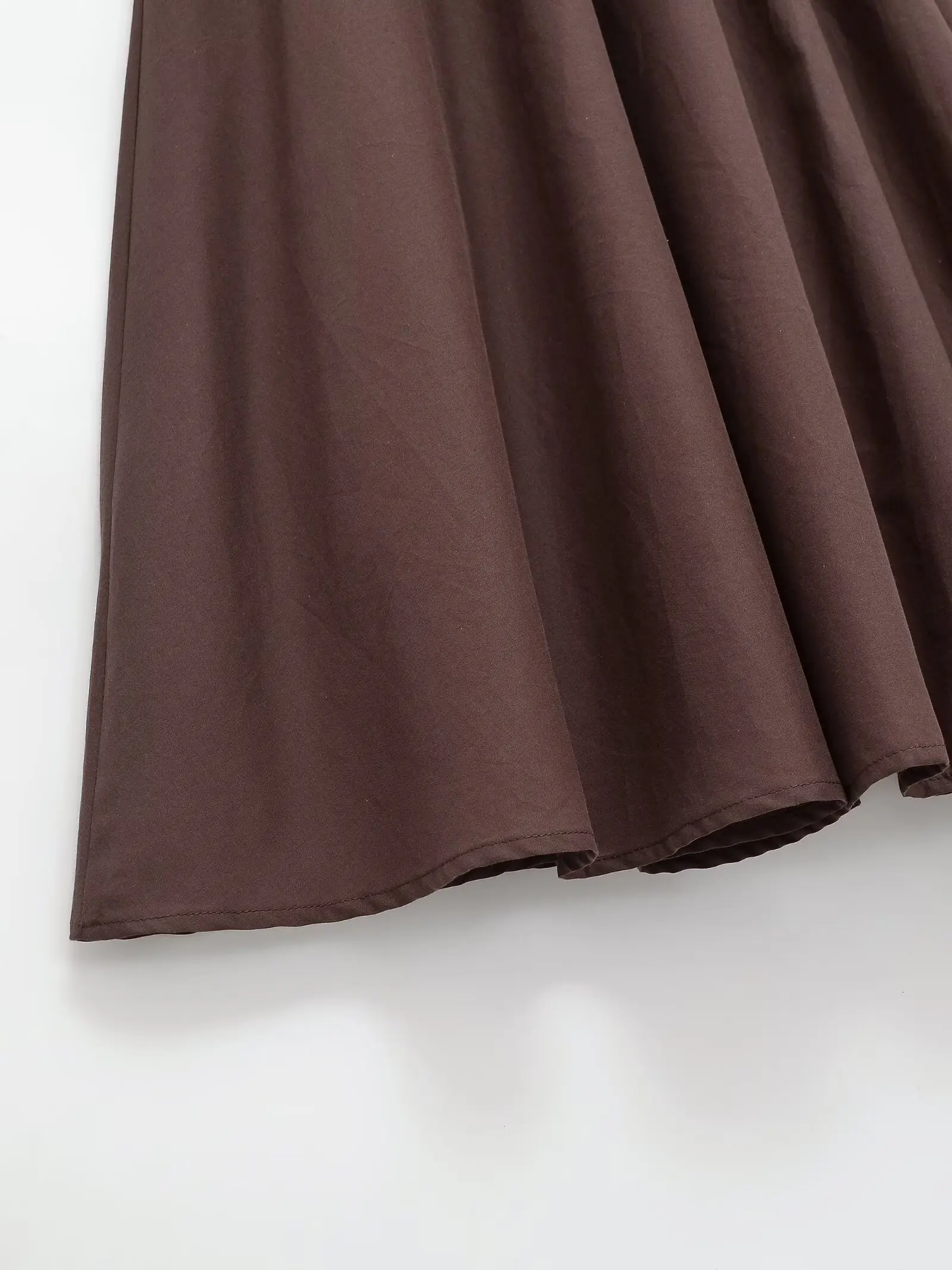 BSAY Summer Beach Vacation Midi Skirt Women Solid Color Elastic High Waist Pleated Flowy A-Line Swing Long Skirt Casual Skirts