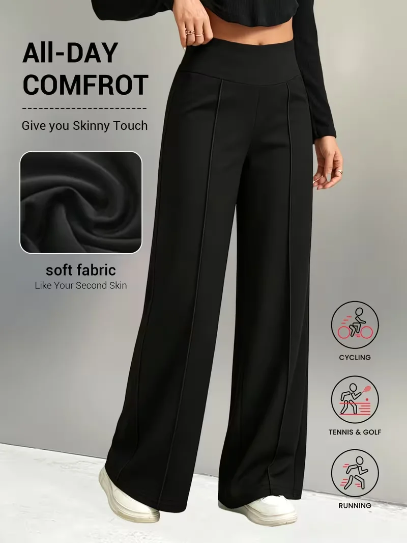 Women High Waist Wide Leg Sweatpants Spring Summer Solid Loose Straight Casual Jogger Lounge Long Pants