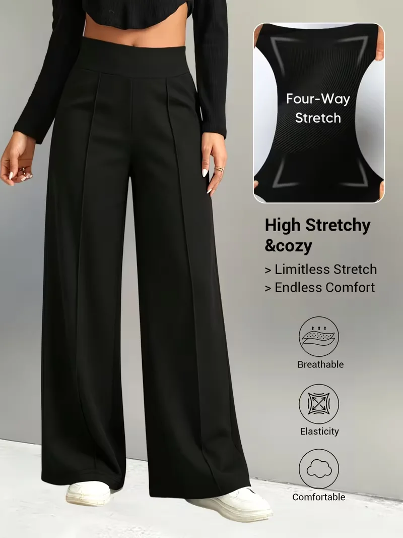 Women High Waist Wide Leg Sweatpants Spring Summer Solid Loose Straight Casual Jogger Lounge Long Pants