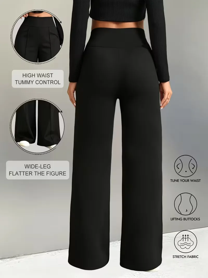 Women High Waist Wide Leg Sweatpants Spring Summer Solid Loose Straight Casual Jogger Lounge Long Pants