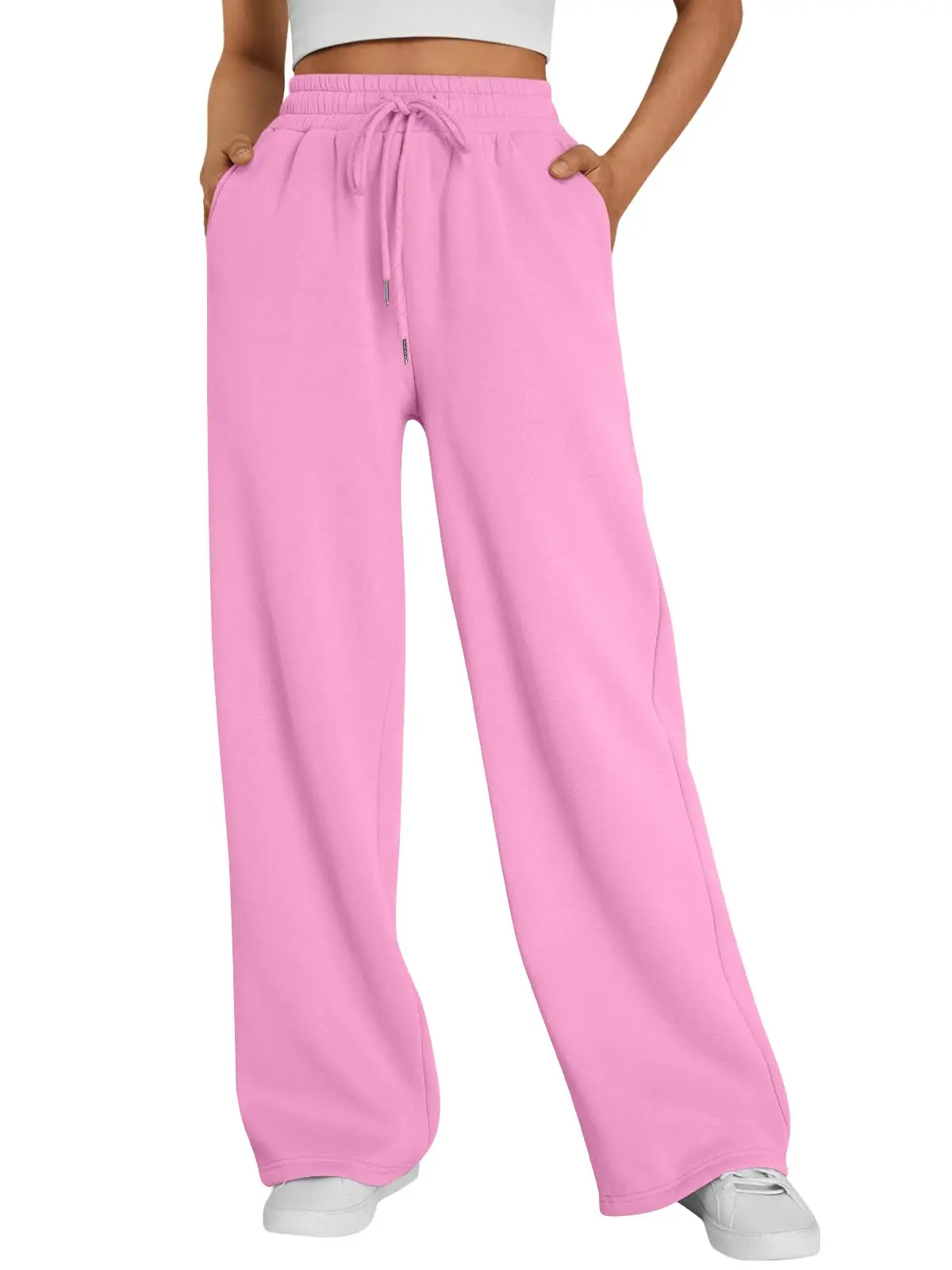 2026 New Harajuku Wide Leg Sweatpants Women Streetwear Baggy Oversize Gray Sports Pants Woman Drawstring Casual Joggers Trousers