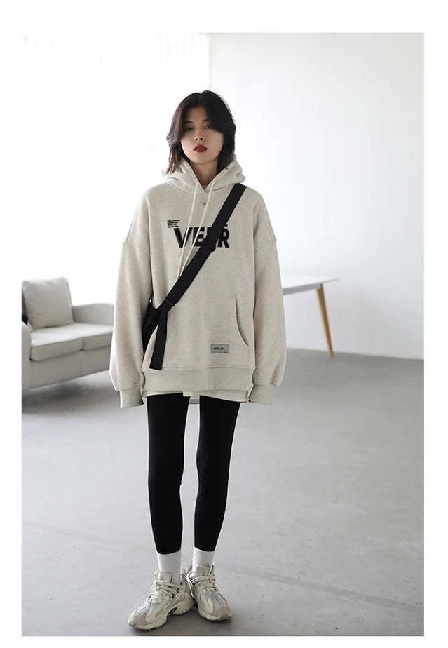 CHIC VEN New Women Sweatshirts Loose Casual Retro Hooded Plush Thick Oversized Female Jacket Pullover Coat Autumn Winter 2025