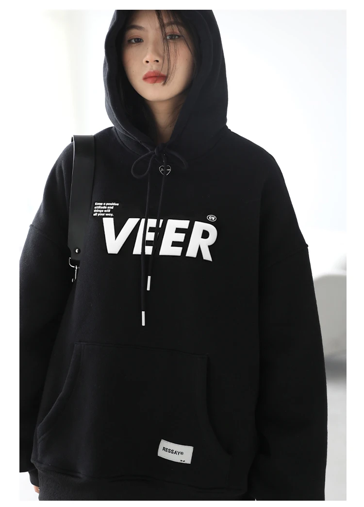CHIC VEN New Women Sweatshirts Loose Casual Retro Hooded Plush Thick Oversized Female Jacket Pullover Coat Autumn Winter 2025