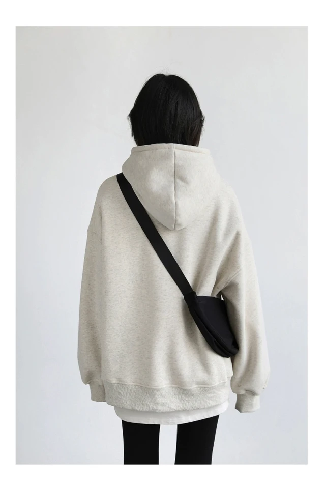 CHIC VEN New Women Sweatshirts Loose Casual Retro Hooded Plush Thick Oversized Female Jacket Pullover Coat Autumn Winter 2025