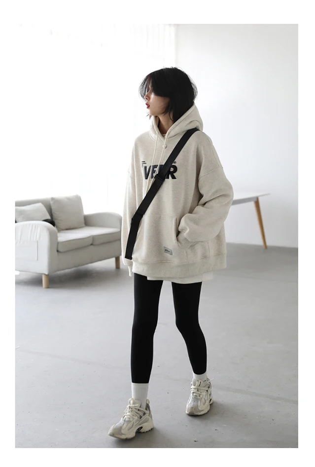CHIC VEN New Women Sweatshirts Loose Casual Retro Hooded Plush Thick Oversized Female Jacket Pullover Coat Autumn Winter 2025