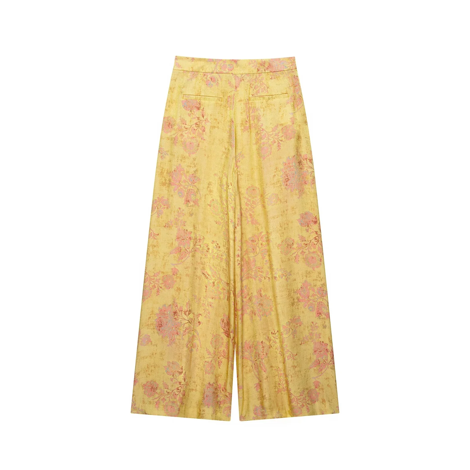 KONDALA Women Elegant Vintage Printed Pants Set Rope Buttons Shirts,Long Pants 2026 Spring Early Fall Holiday High Street Set