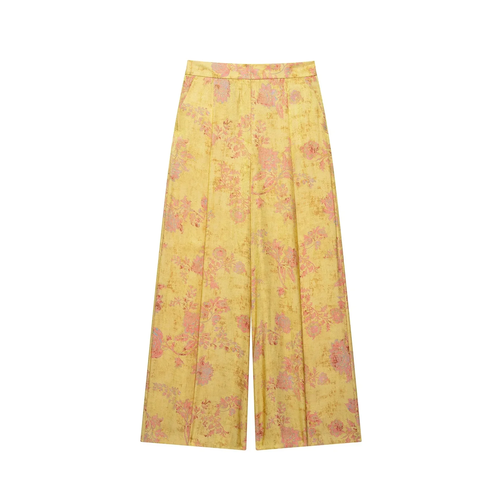 KONDALA Women Elegant Vintage Printed Pants Set Rope Buttons Shirts,Long Pants 2026 Spring Early Fall Holiday High Street Set