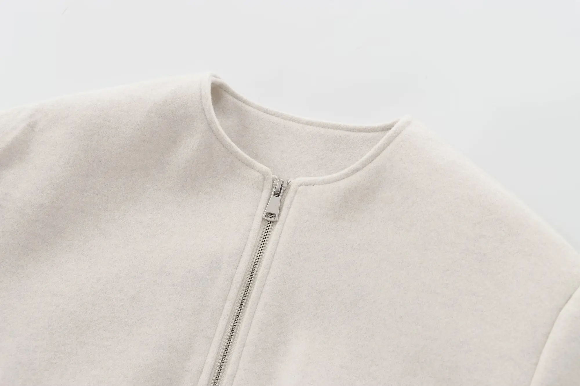 MUJER Fleece Bomber Jackets for Women Soft Zipper Woman's Sports Jacket Casual Cropped Jacket Women Long Sleeve Coats Outerwears