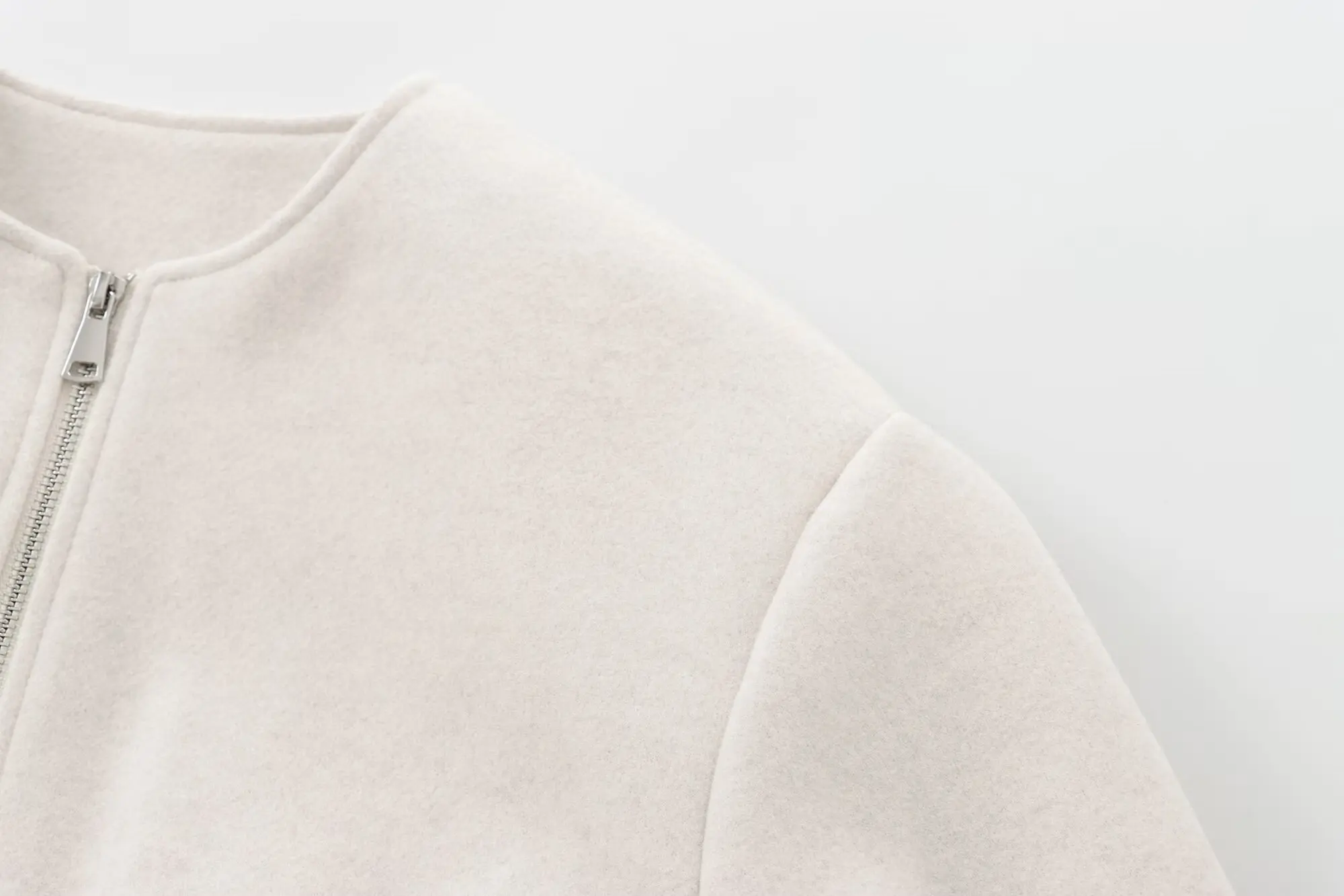 MUJER Fleece Bomber Jackets for Women Soft Zipper Woman's Sports Jacket Casual Cropped Jacket Women Long Sleeve Coats Outerwears