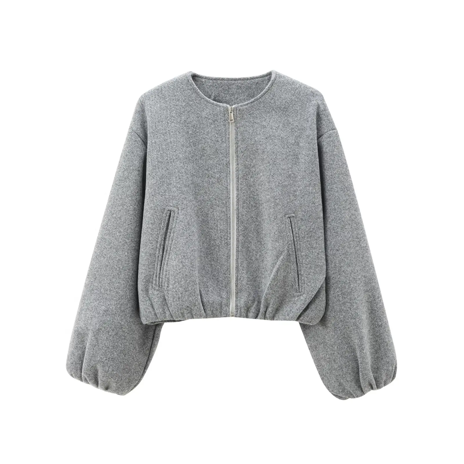 MUJER Fleece Bomber Jackets for Women Soft Zipper Woman's Sports Jacket Casual Cropped Jacket Women Long Sleeve Coats Outerwears