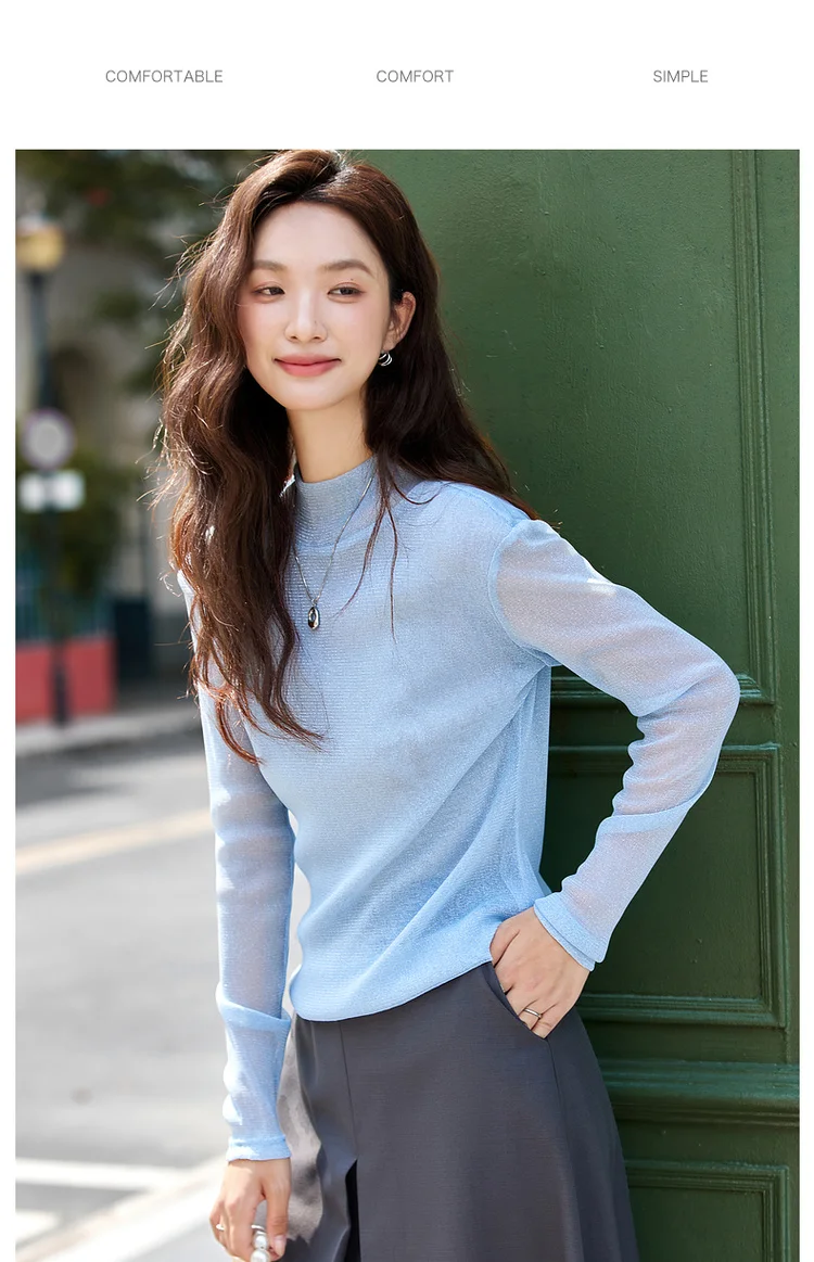 VIMLY Sweaters for Women Stand Neck Casual Knitted Ladies Sweater Autumn 2026 Long Sleeve Strecth Loose Female Pullovers A2528
