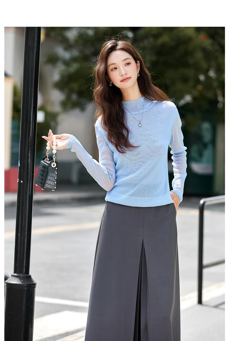 VIMLY Sweaters for Women Stand Neck Casual Knitted Ladies Sweater Autumn 2026 Long Sleeve Strecth Loose Female Pullovers A2528