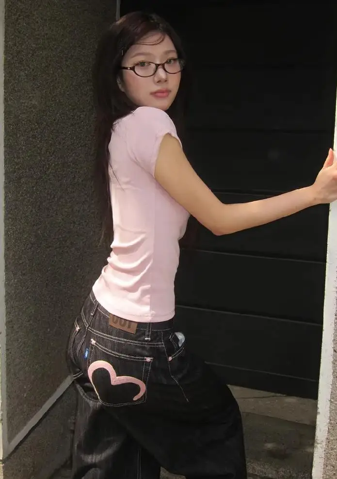 2025 Autumn Winter Women's Denim Jeans Y2K Wide Fit Baggy Jeans Grunge Harajuku Cowboy New In Pants Korean Mom Jeans Punk Retro