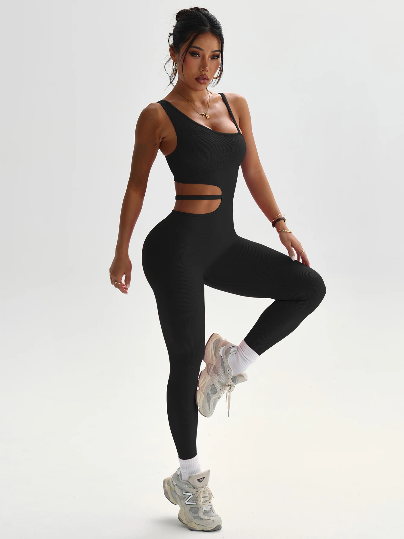 Beautiful Back Design, Sexy One-Piece Yoga Leggings, Suitable for Women's Breathable Quick-Dry Sports Bodysuits