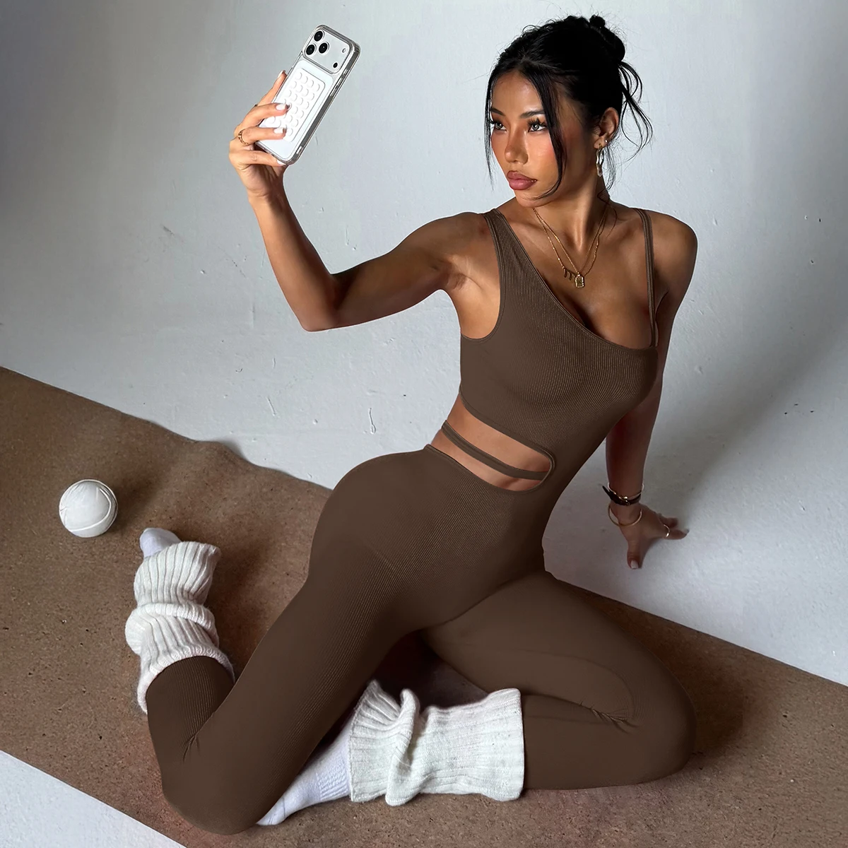 Beautiful Back Design, Sexy One-Piece Yoga Leggings, Suitable for Women's Breathable Quick-Dry Sports Bodysuits