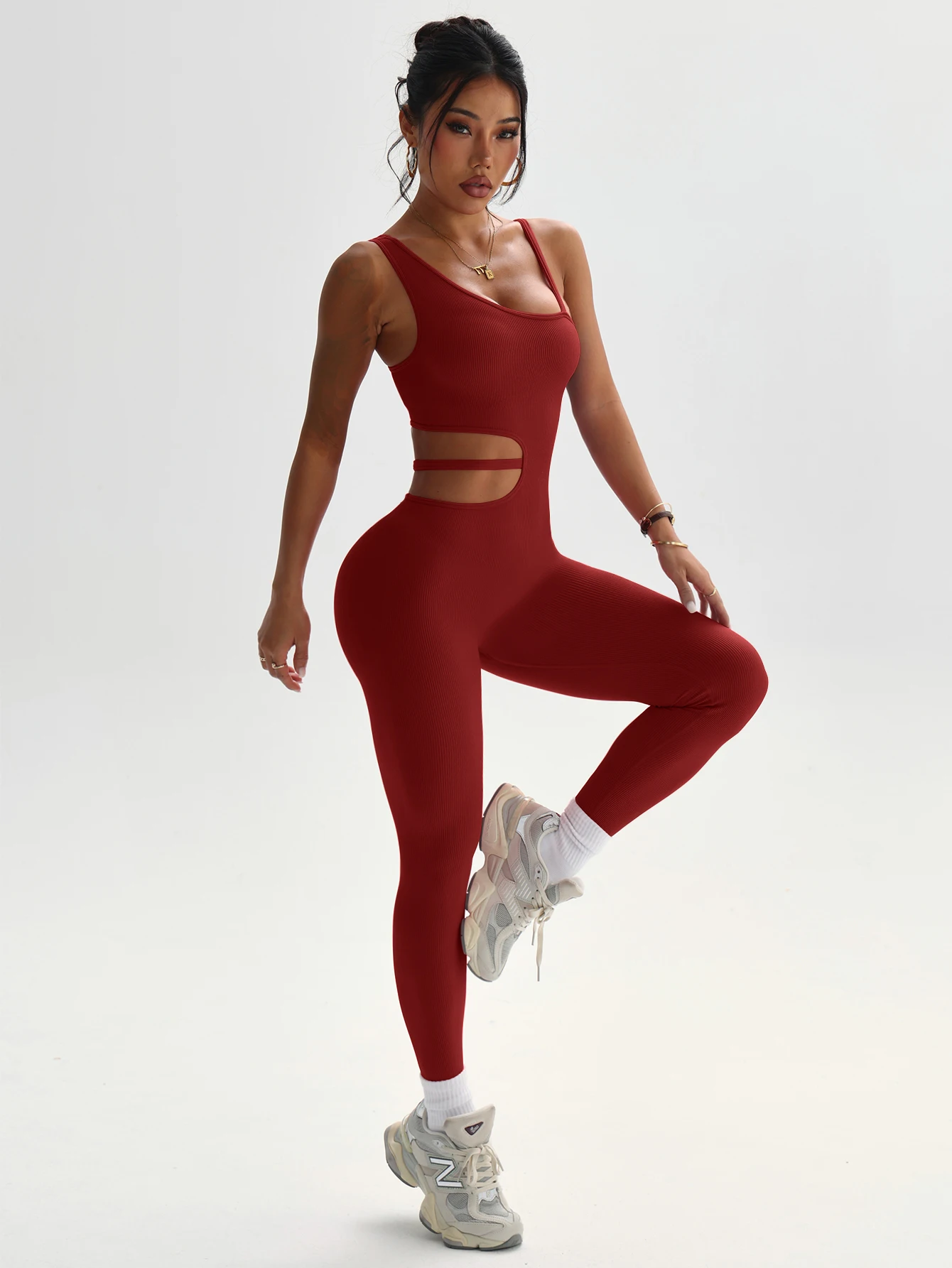 Beautiful Back Design, Sexy One-Piece Yoga Leggings, Suitable for Women's Breathable Quick-Dry Sports Bodysuits