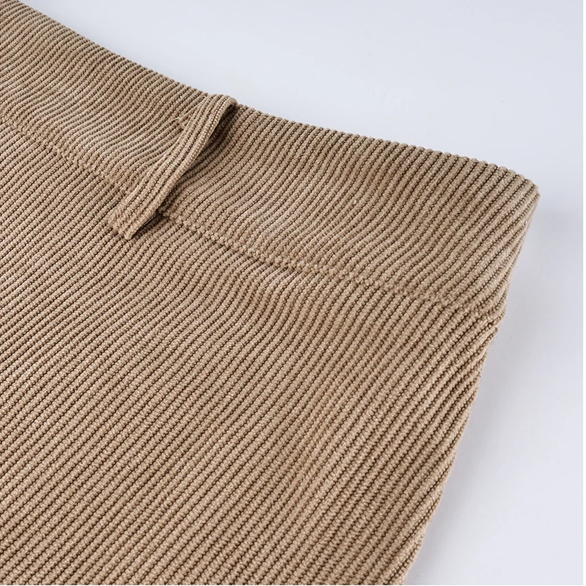 Linad Autumn Sexy Corduroy Mini Pants For Woman 2025 Street Chic Beige Zipper Shorts Fashion Brown High Waist Shorts Female