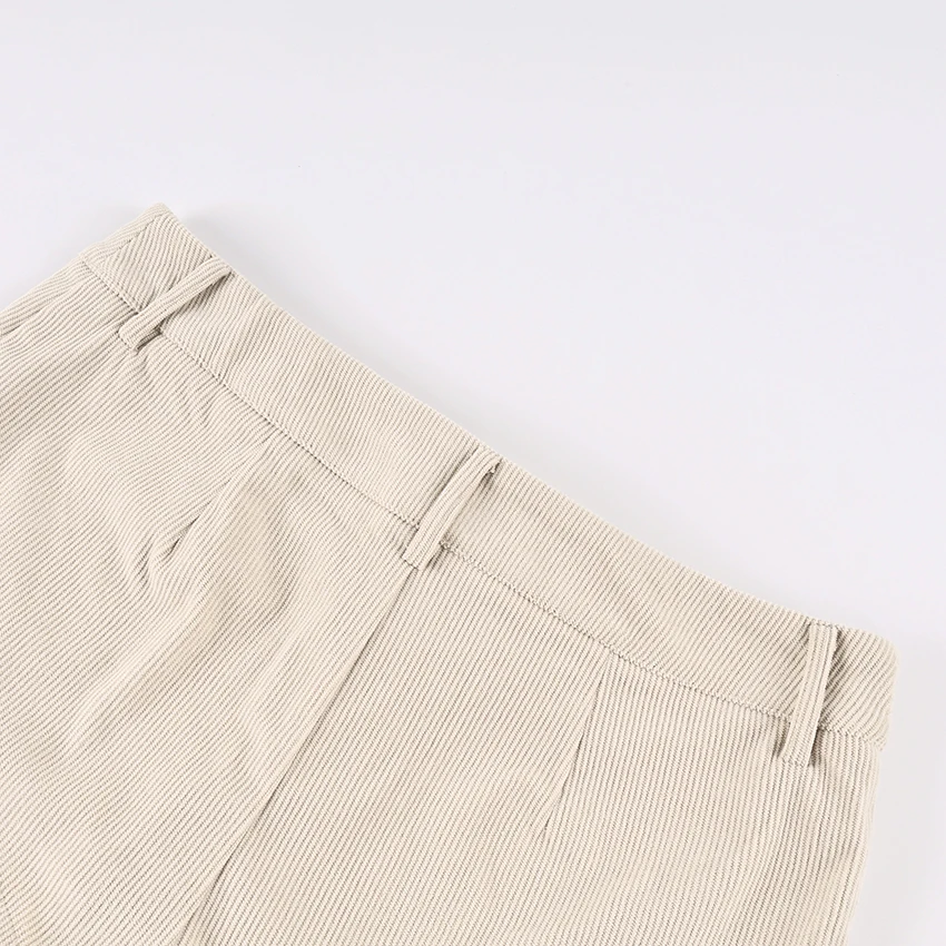 Linad Autumn Sexy Corduroy Mini Pants For Woman 2025 Street Chic Beige Zipper Shorts Fashion Brown High Waist Shorts Female