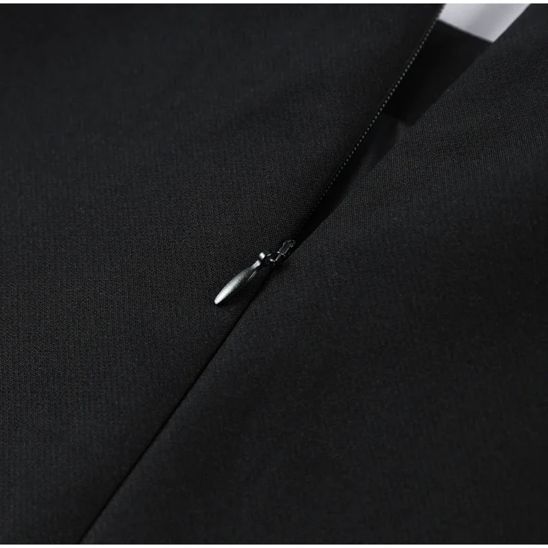 Elegant Women Shawl Cropped Top Shoulder Pads Stand Collar Short Sleeve Black Female T-shirt 2026 Spring Summer Lady Partywear