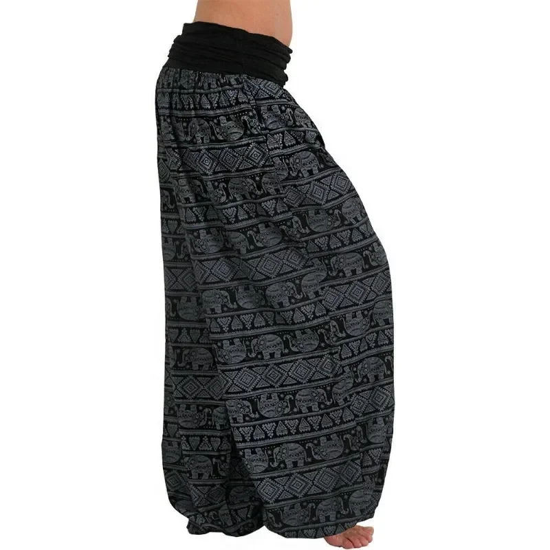 Women's Personality GeometricCasual Loose Printed Pants Comfortable Casual Women's Wide Leg Haren Pants Pants