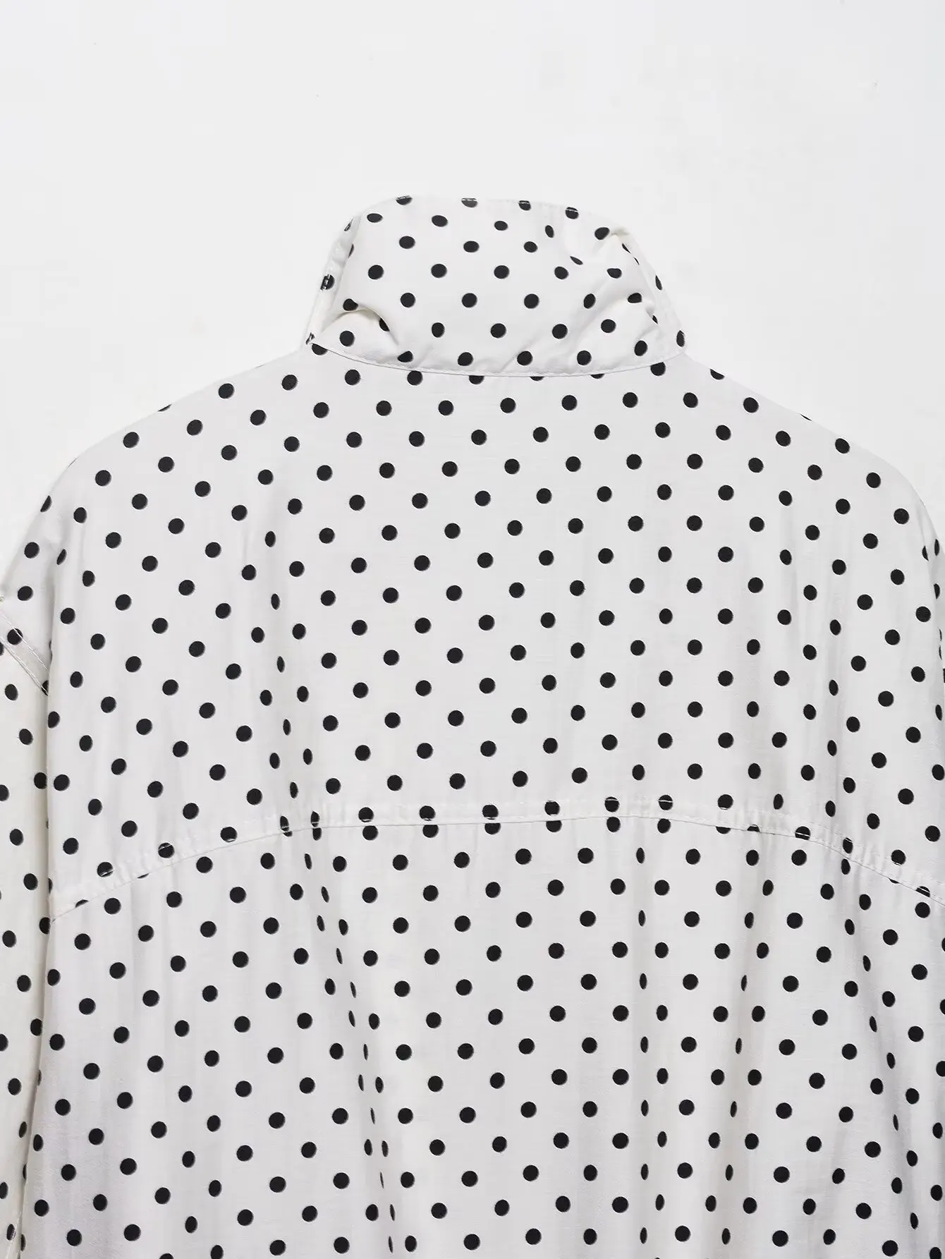 HH Woman Autumn Long Sleeves Turtleneck Zipper With Pockets Drawstring Casual Coats Women Fashion Polka Dot Printed Jacket