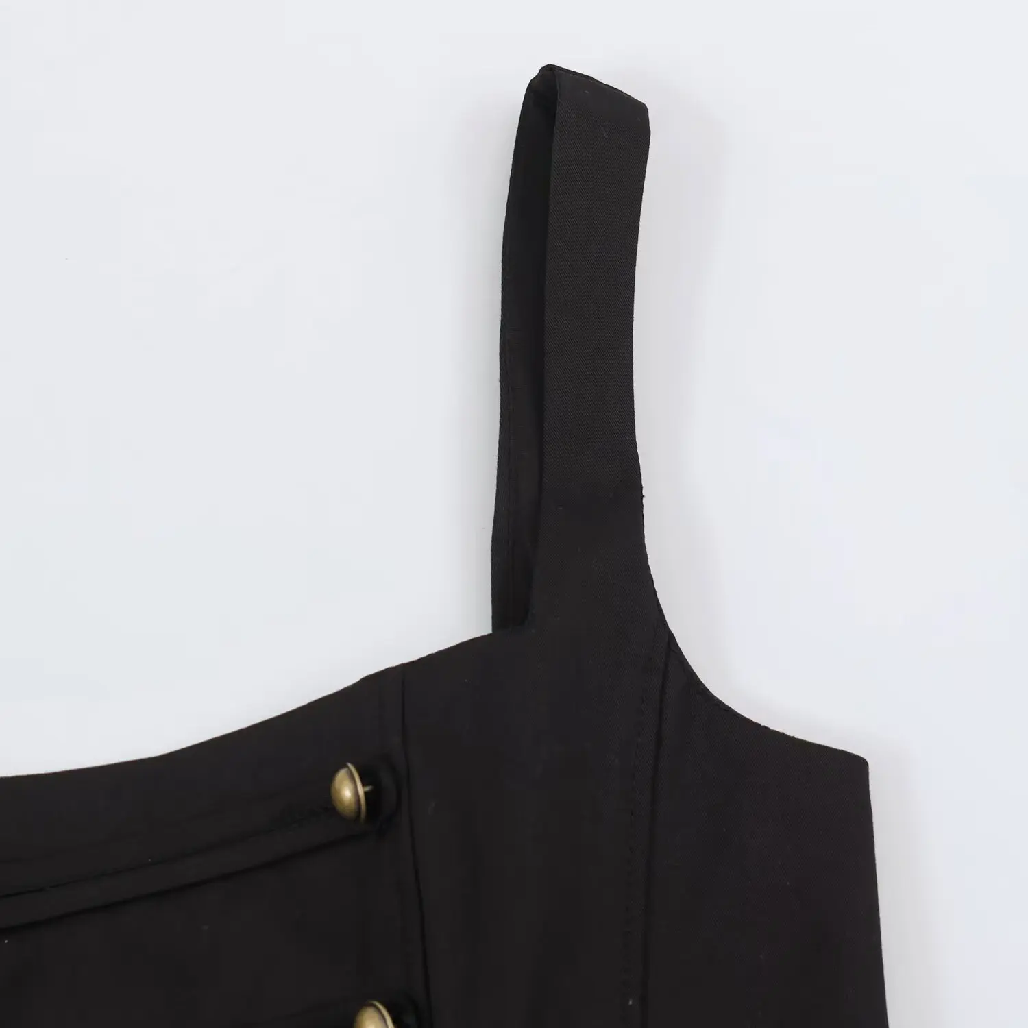 BSAY 2026 Summer New Women Vintage Cargo Camisole Top Square Neck Metal Buttons Sleeveless Slim Cropped Tank Top Y2K Casual Vest
