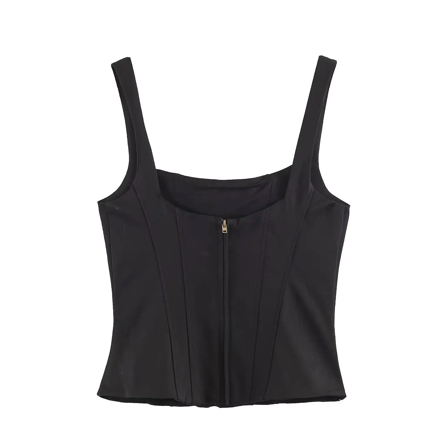 BSAY 2026 Summer New Women Vintage Cargo Camisole Top Square Neck Metal Buttons Sleeveless Slim Cropped Tank Top Y2K Casual Vest
