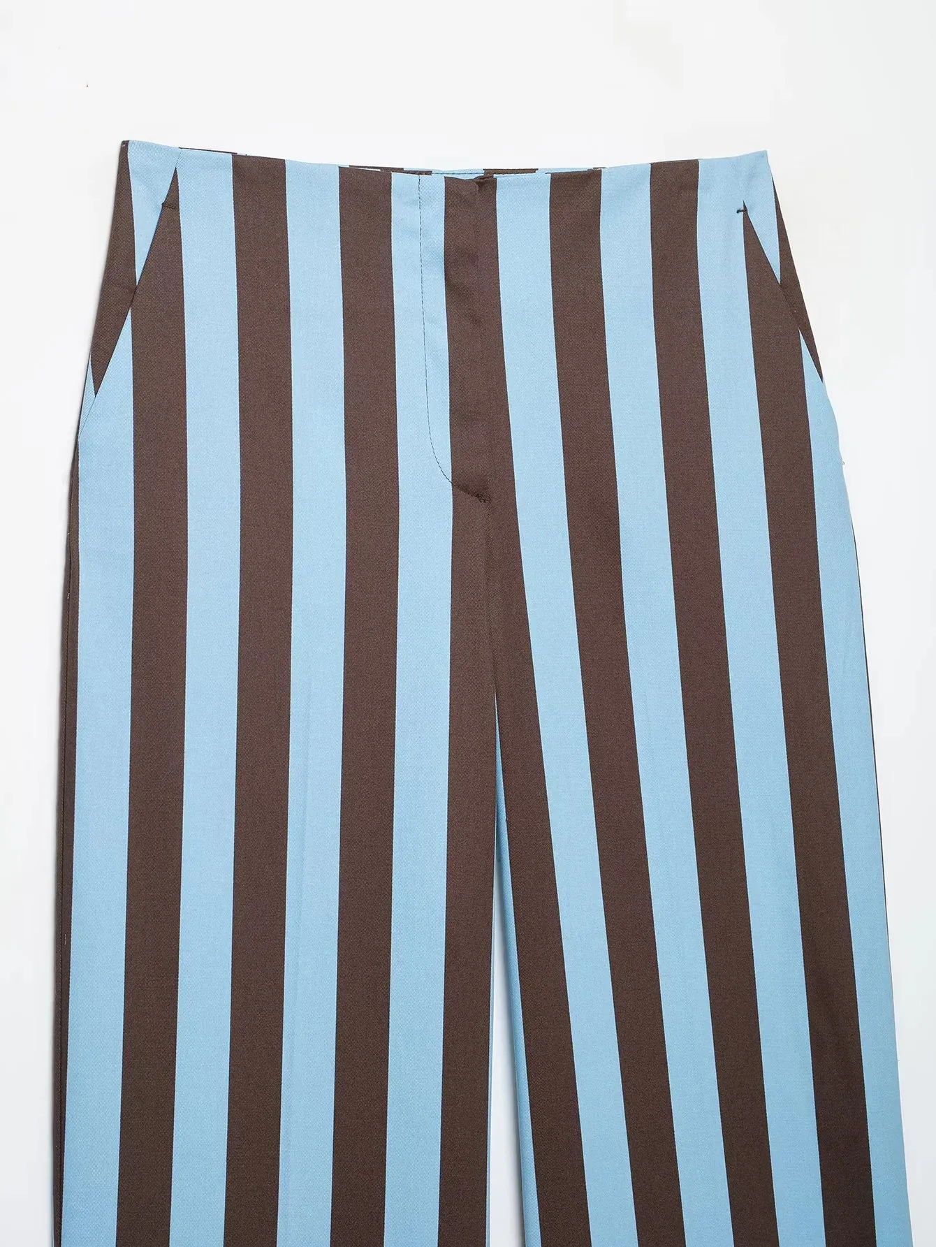 Women Fashion Summer 2026 Women Striped Casual Suit Knots Straight Vest+Zipper Pockets Long Pants Vintage Female Chic Lady Suits