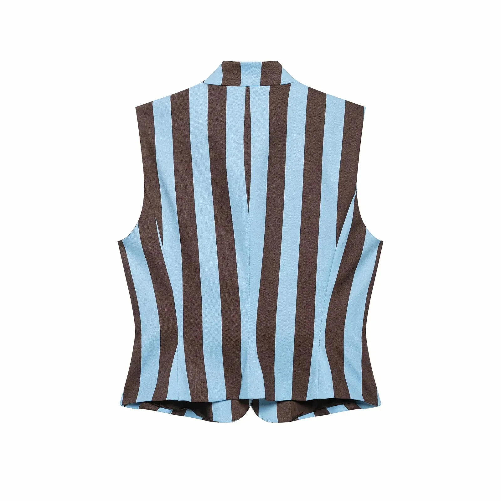 Women Fashion Summer 2026 Women Striped Casual Suit Knots Straight Vest+Zipper Pockets Long Pants Vintage Female Chic Lady Suits