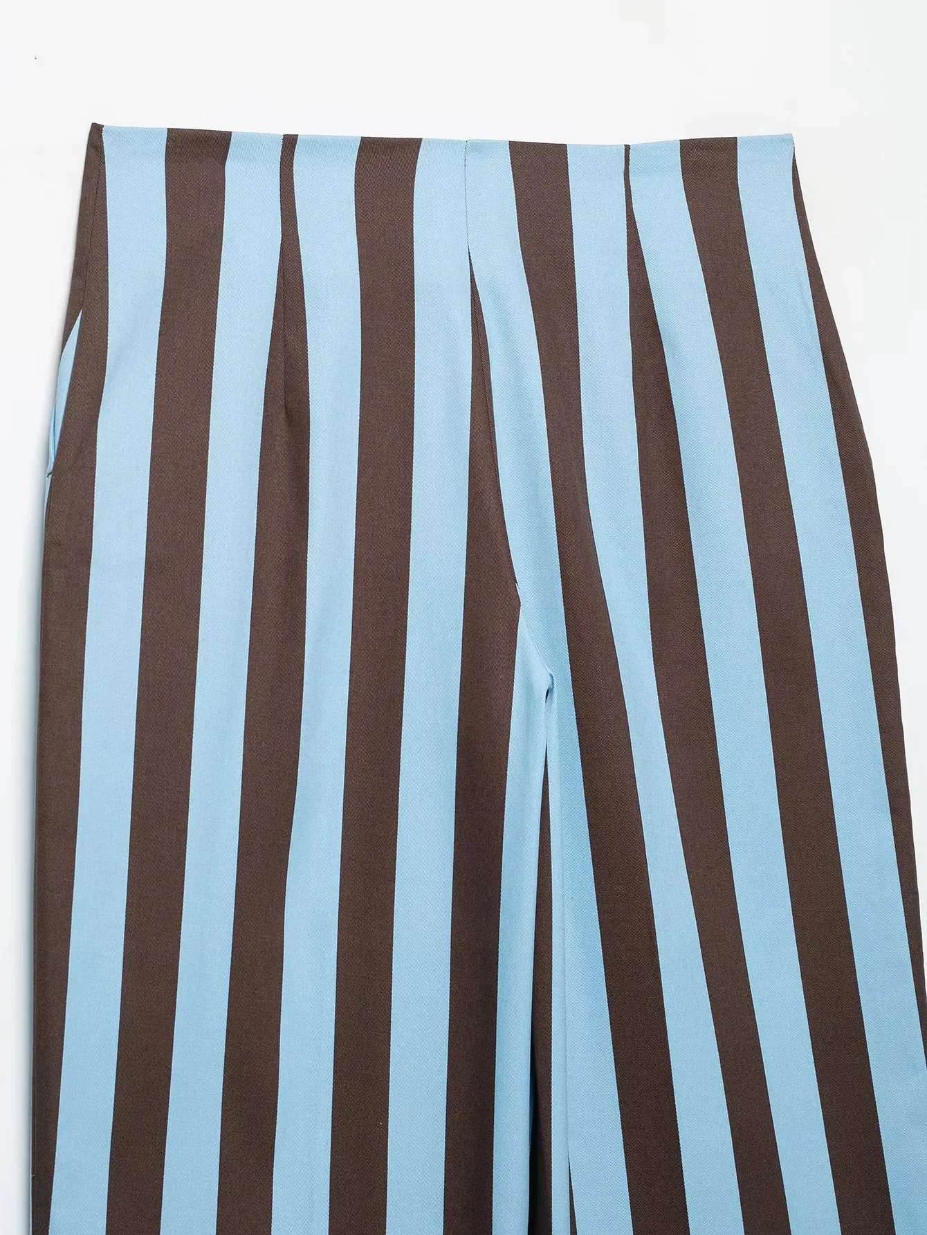 Women Fashion Summer 2026 Women Striped Casual Suit Knots Straight Vest+Zipper Pockets Long Pants Vintage Female Chic Lady Suits