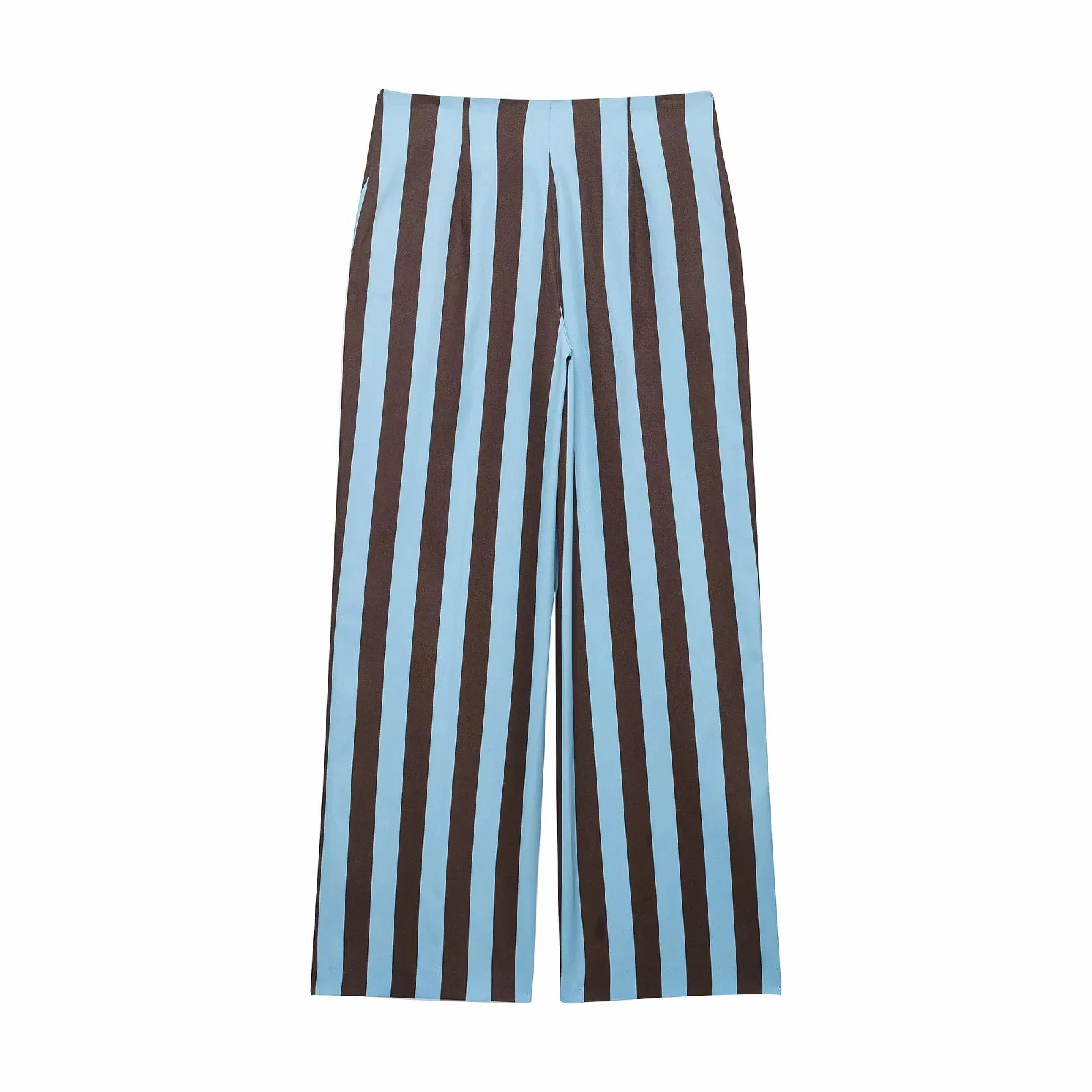 Women Fashion Summer 2026 Women Striped Casual Suit Knots Straight Vest+Zipper Pockets Long Pants Vintage Female Chic Lady Suits