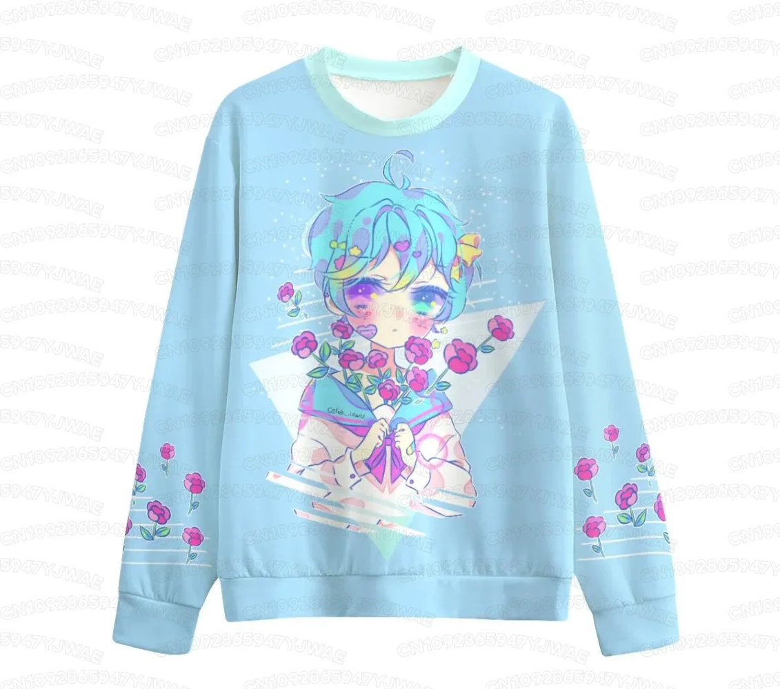 Hurt bear Women's Sweatshirt Cute Kawaii Rainbow Bear Fairy Kei Menhera Yami Kawaii Harajuku Pastel Goth Long Sleeve T-shirt Top