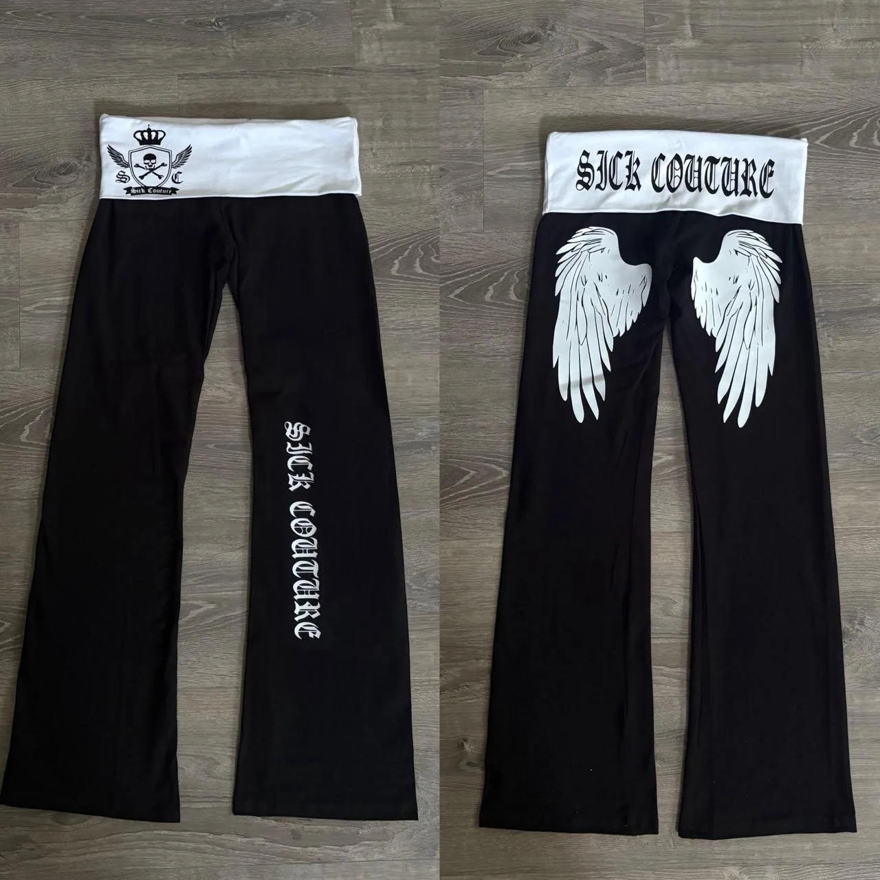 Gothic Fashion Letter Print Y2K Pants punk Rock Style Comfortable Wide Leg Pants Gothic Retro Casual Women's Style Emo Girl