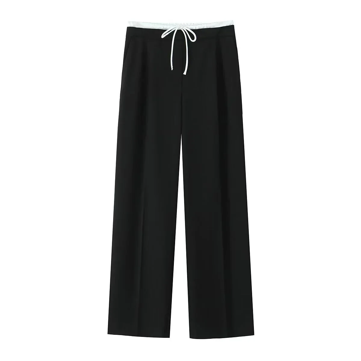 HXAO 2024 Women's Pants Baggy Wide Pants Woman Fashion Black Trousers Casual High waisted Pants Autumn Bluey Flared leggings