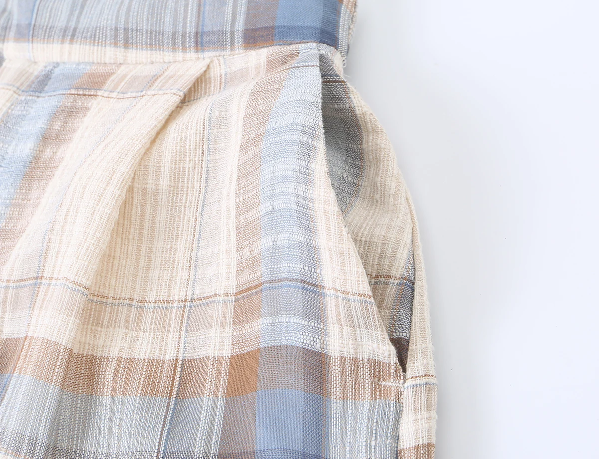 BSAY 2026 Women Vintage Plaid Checkered Lantern Pants Elastic High Waist Ankle Bow Tie Design Loose Casual Daily Harem Trousers