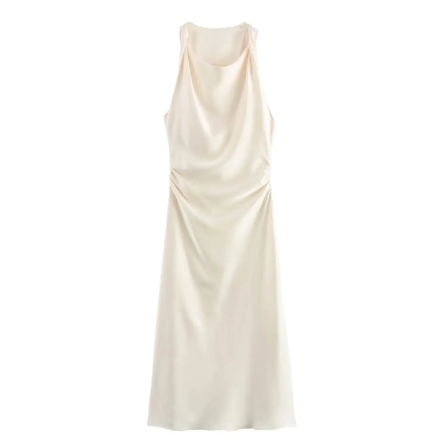 Satin Long Dresses for Women 2026 Summer Slip Midi Dress Woman Sexy Evening Party Dress Sleeveless Female Elegant Dresses